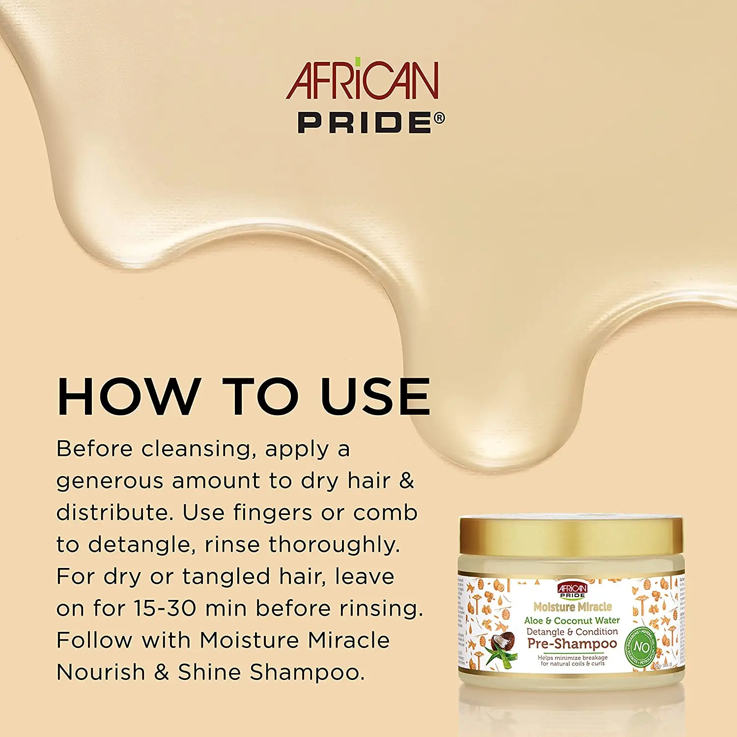 Pre-Shampoo 340g - AFRICAN PRIDE MOISTURE MIRACLE - Image 4