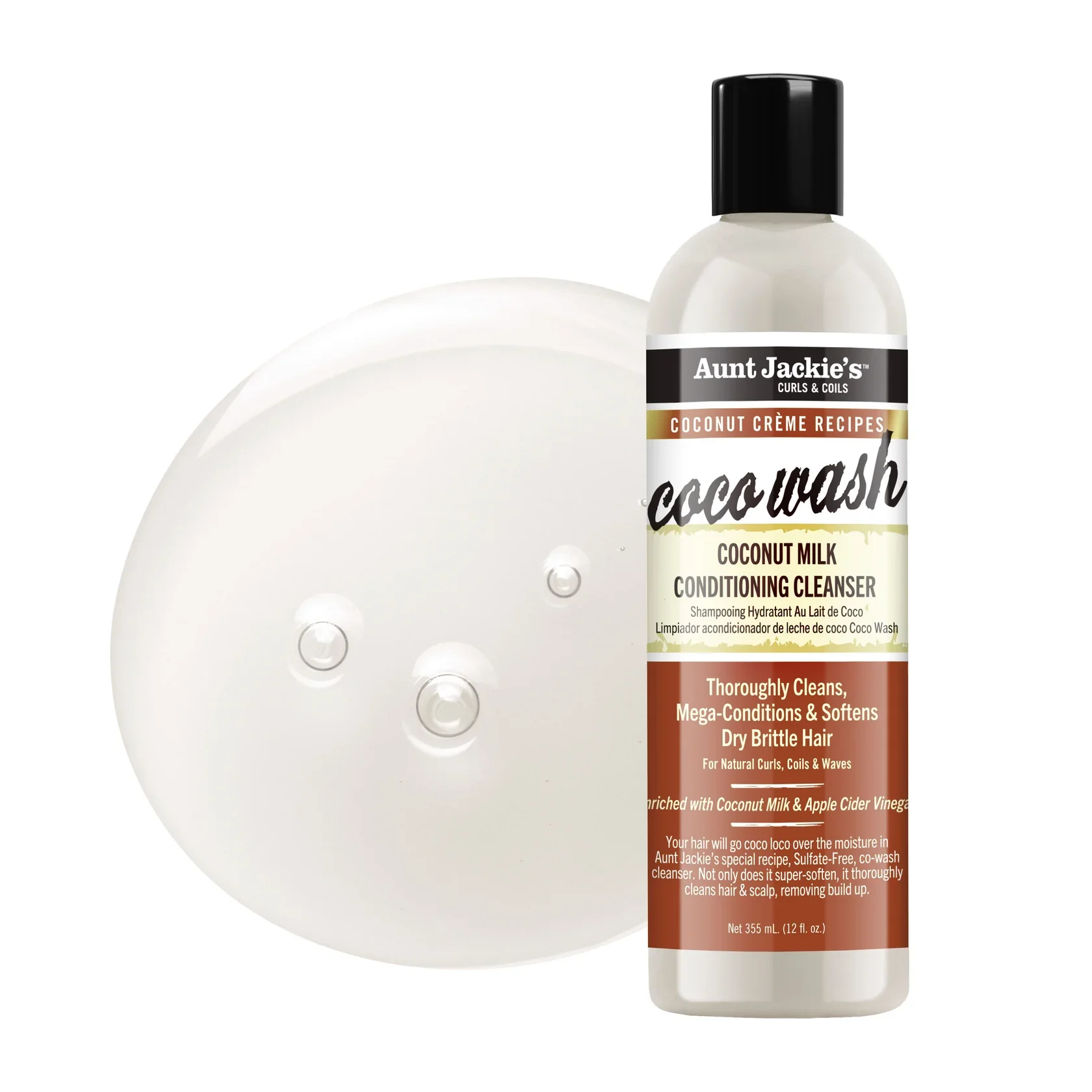 Shampoing Nettoyant à l’Huile de Coco 355ml - AUNT JACKIE'S - Image 3