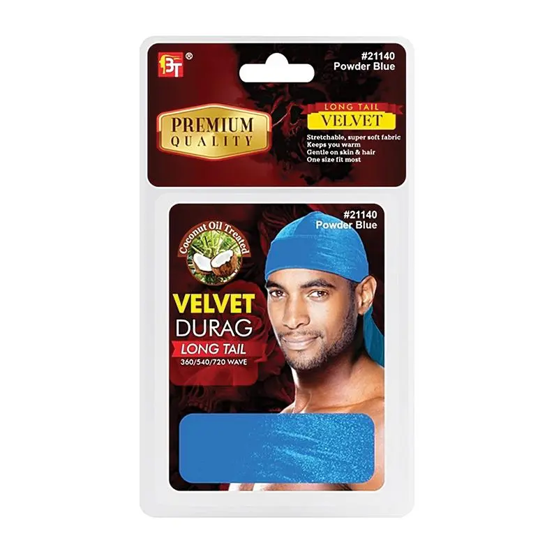BEAUTY TOWN – Bonnet Durag en Soie couleur Blue