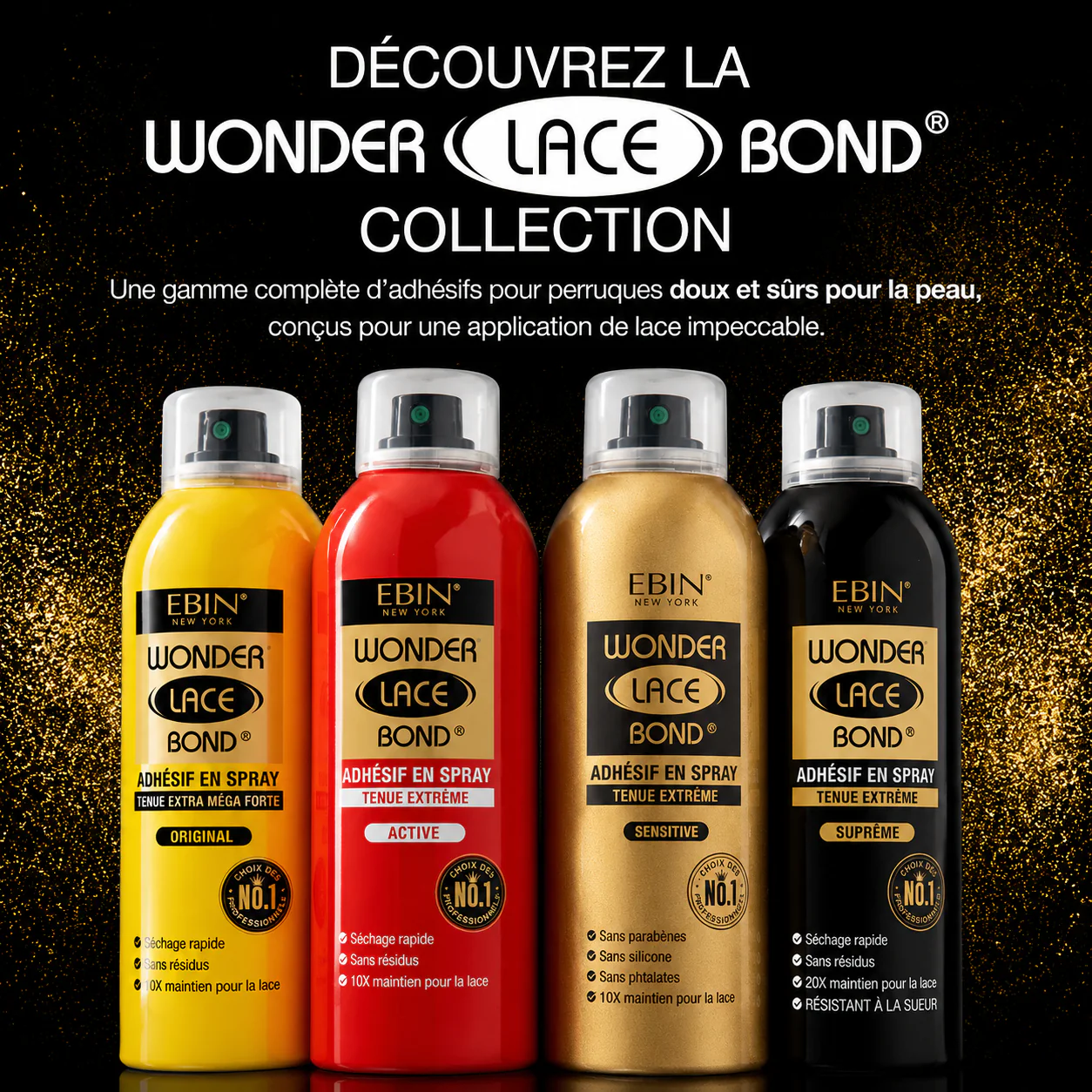 Spray Perruque Wonder Lace Bond Wig SUPREME 60g - EBIN - Image 3