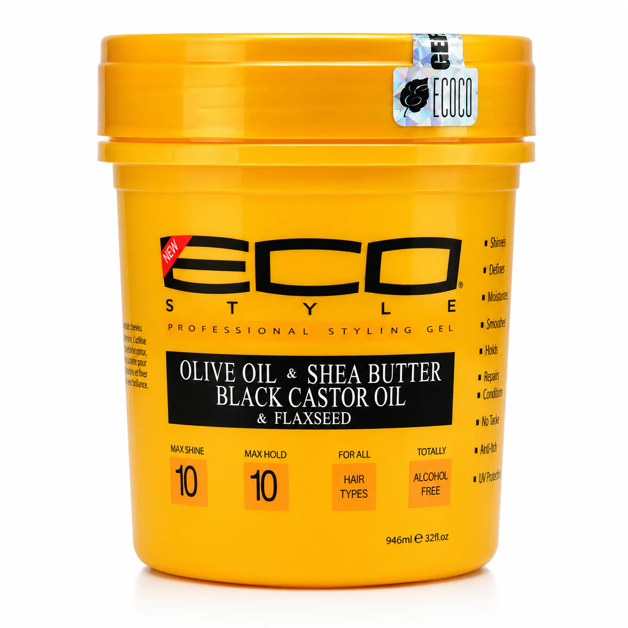 Gel Ricin Noir Olive & Karité 946ml - ECO STYLER