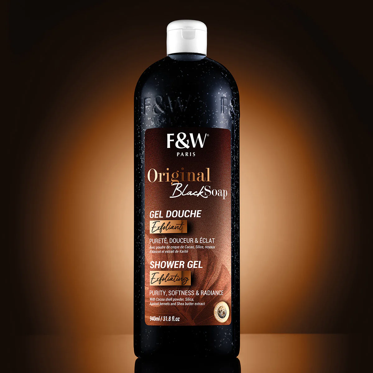 Gel Douche Exfoliant BLACK SOAP 940ml - FAIR & WHITE - Image 3