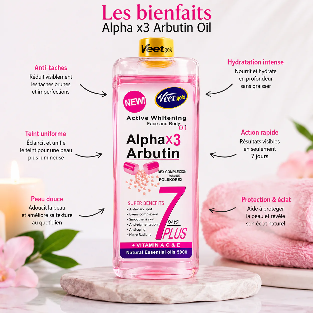Huile Alpha Arbutin 1000ml - VEET GOLD - Image 2
