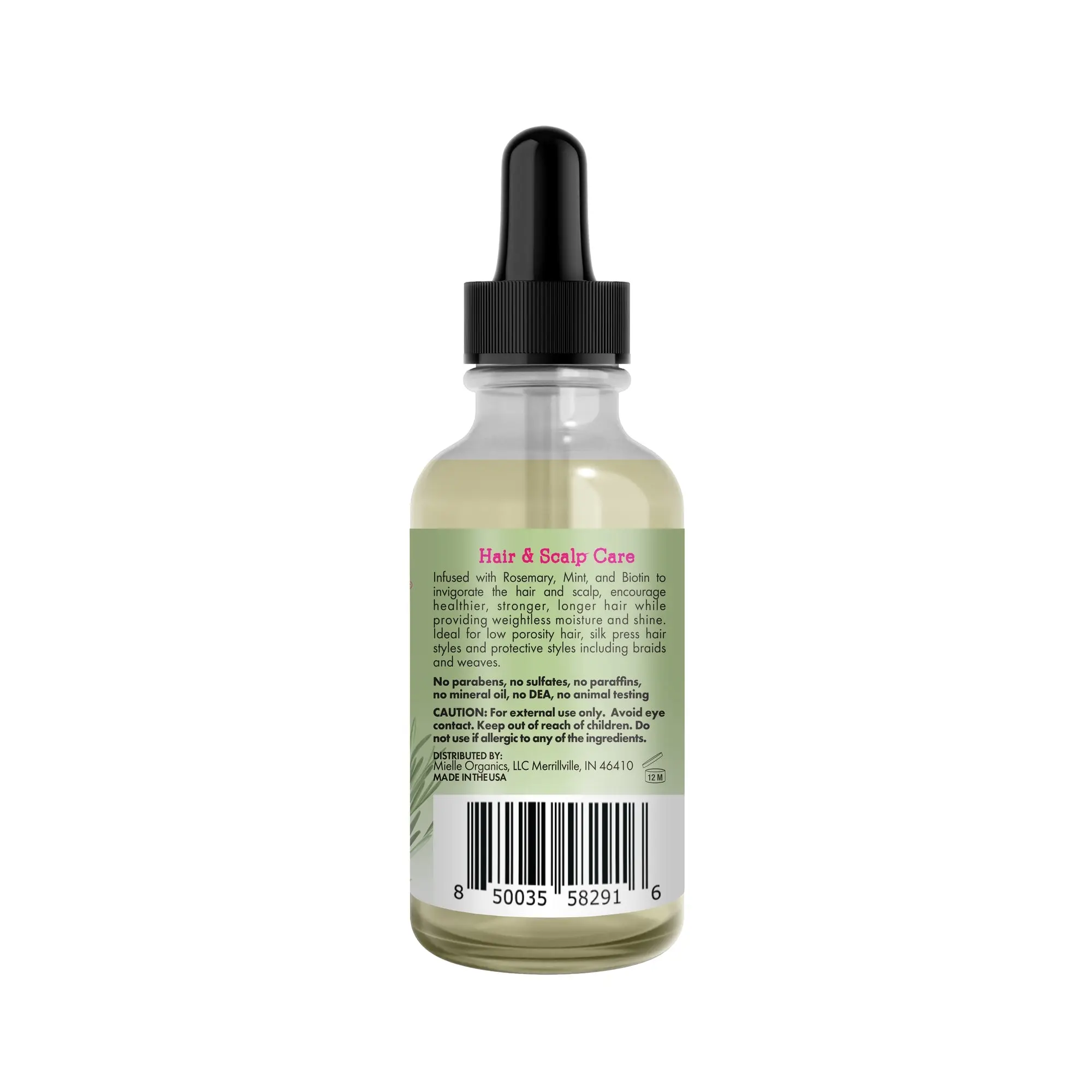 Huile Rosemary Mint Light Scalp & Hair Strengthening Oil 59ml - MIELLE - Image 2