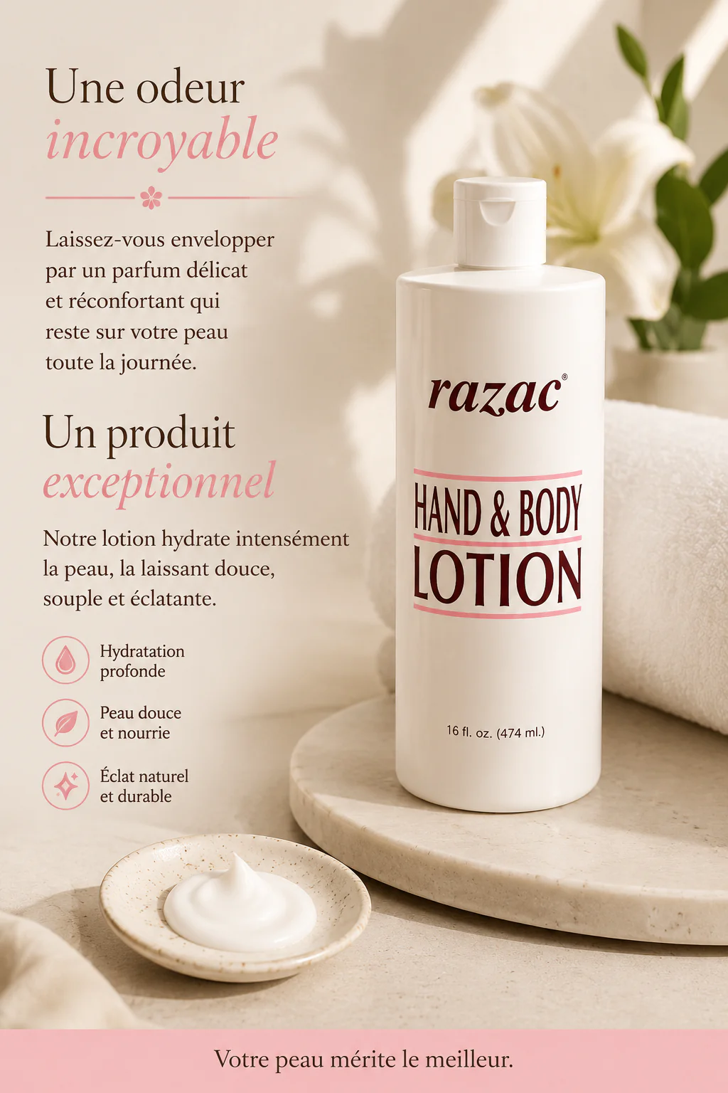 Lotion Corporel Main & Corps 474ml - RAZAC - Image 2